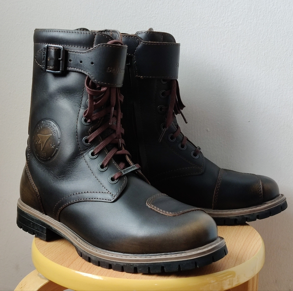 Stylmartin Men's 7.5 or Women's 8 Rocket WP Brown Leather Moto Riding Boots